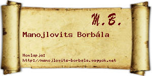 Manojlovits Borbála névjegykártya